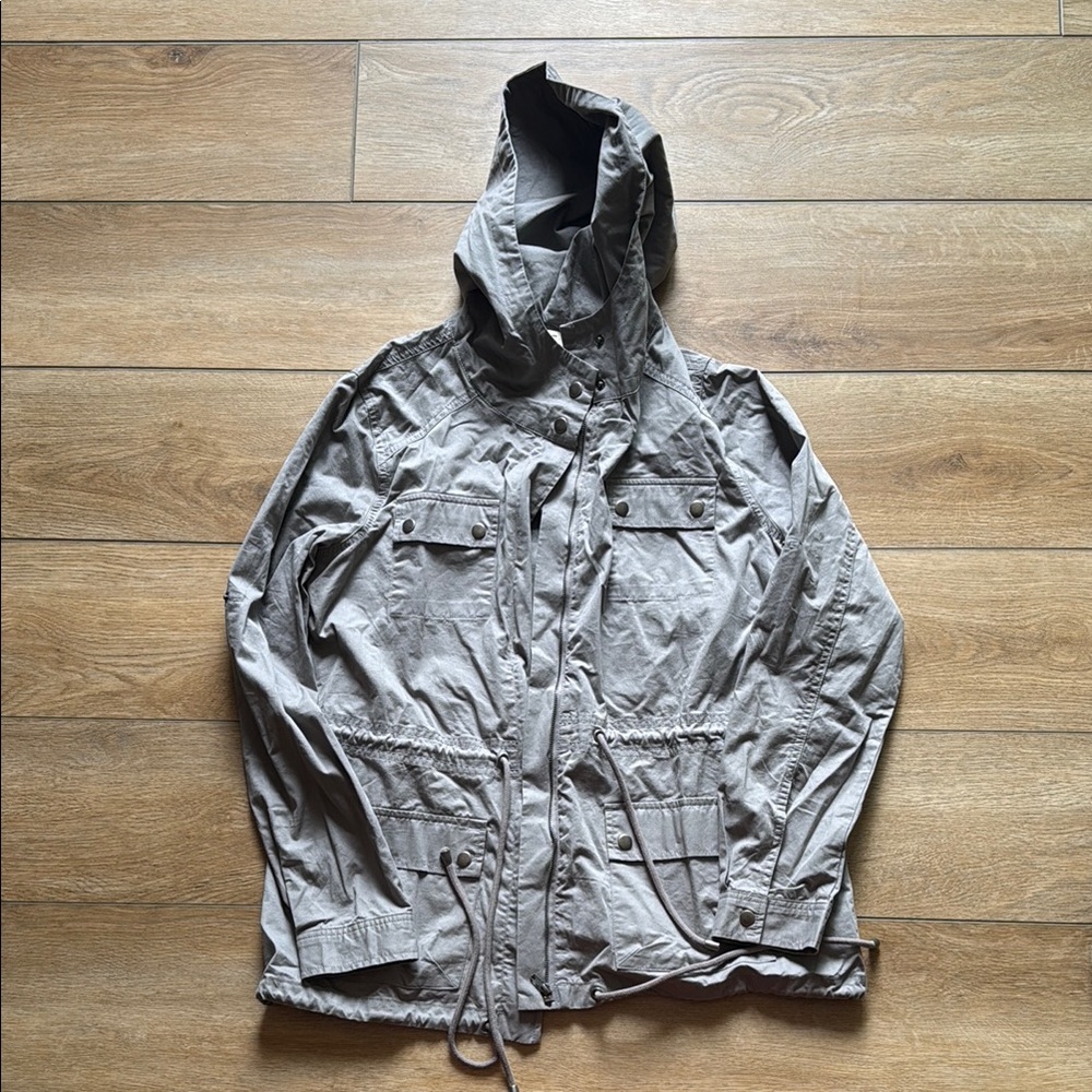 NWT Gray Utility Jacket with Adjustable Hood